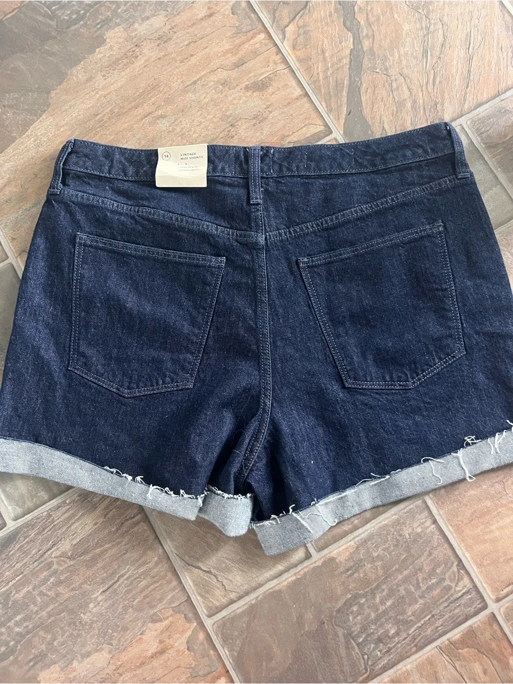 Dark Indigo Denim Cutoff Shorts - Women